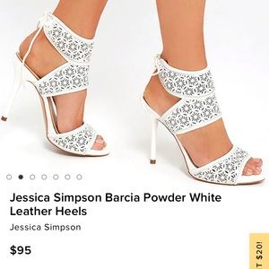 COPY - Jessica Simpson Barcia Powder White Leather Heels